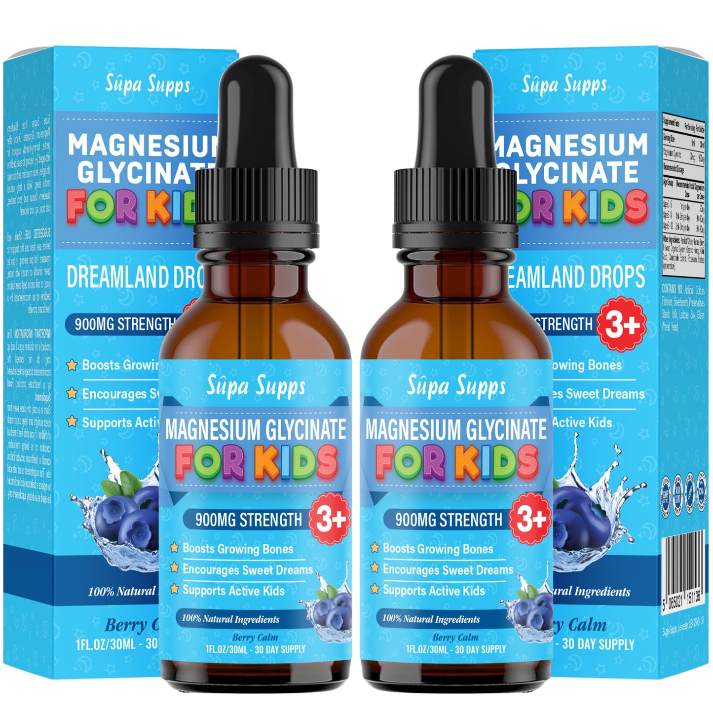 Magnesium Glycinate for Kids 60ml - Gentle Liquid Magnesium Supplements for Children - Supports Relaxation, Sleep Aid for Kids, Helps Calm and Focus, Easy-to-Absorb Liquid Supplement for Toddlers