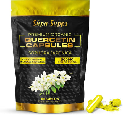 Pure Organic Quercetin - High Potency Quercetin Supplement for Antioxidant Support - Natural Quercitin Antioxidant Supplements for Immune Health & Energy Boost