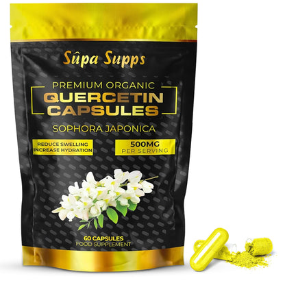 Pure Organic Quercetin - High Potency Quercetin Supplement for Antioxidant Support - Natural Quercitin Antioxidant Supplements for Immune Health & Energy Boost