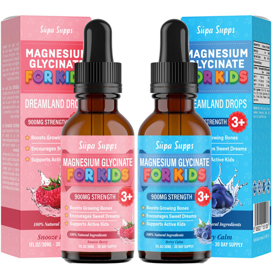 Magnesium Glycinate for Kids 30ml - Pack of 2 | Gentle Liquid Formula to Support Rest and Relaxation | Easy-to-Use Dropper | Magnesium Sleep Drops | Supplement for Kids Sleep- Baby & Toddlers