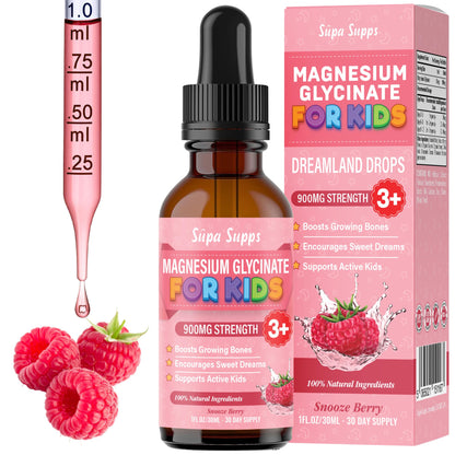 Magnesium Glycinate for Kids 30ml – Snooze Berry | Gentle Liquid Formula to Support Rest and Relaxation | Easy-to-Use Dropper | Magnesium Sleep Drops | Supplement for Kids Sleep- Baby & Toddlers