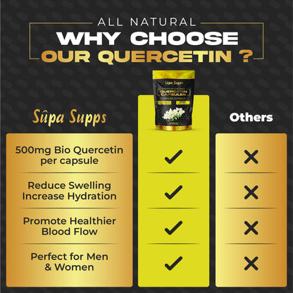 Pure Organic Quercetin - High Potency Quercetin Supplement for Antioxidant Support - Natural Quercitin Antioxidant Supplements for Immune Health & Energy Boost