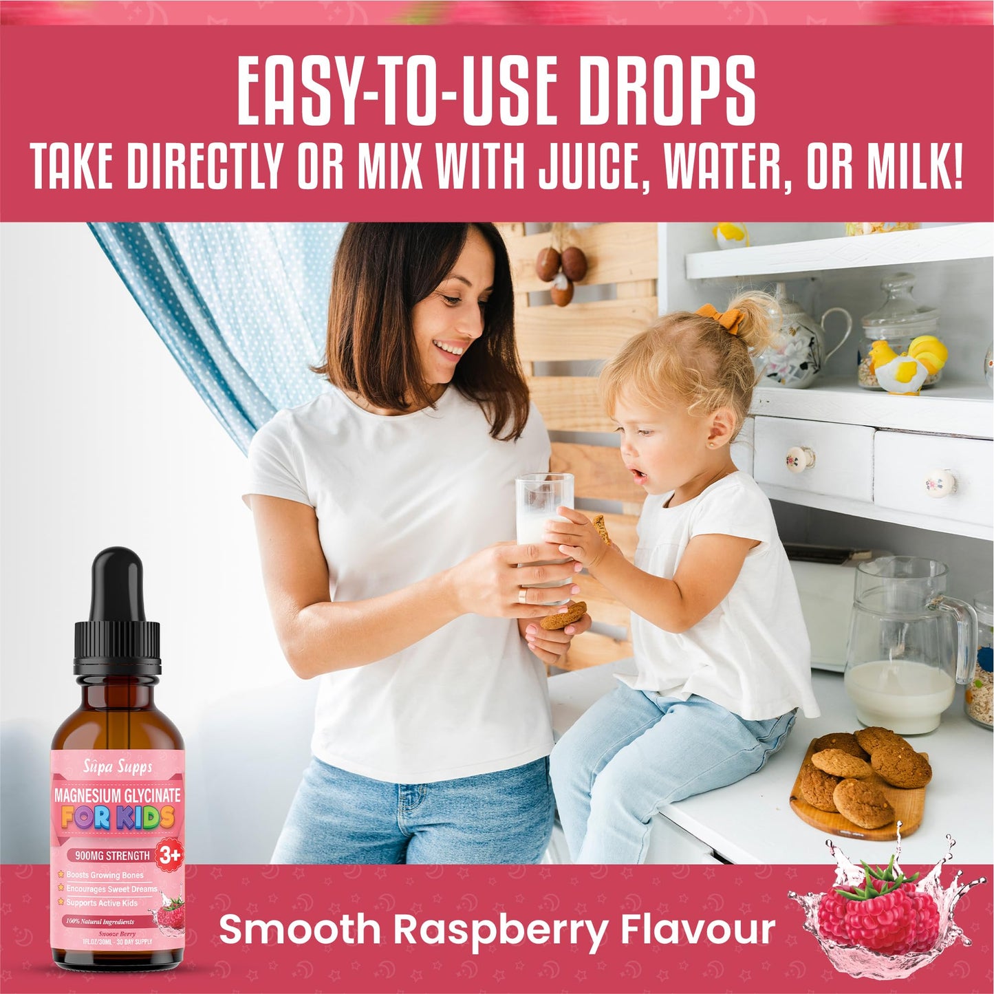 Magnesium Glycinate for Kids 30ml – Snooze Berry | Gentle Liquid Formula to Support Rest and Relaxation | Easy-to-Use Dropper | Magnesium Sleep Drops | Supplement for Kids Sleep- Baby & Toddlers
