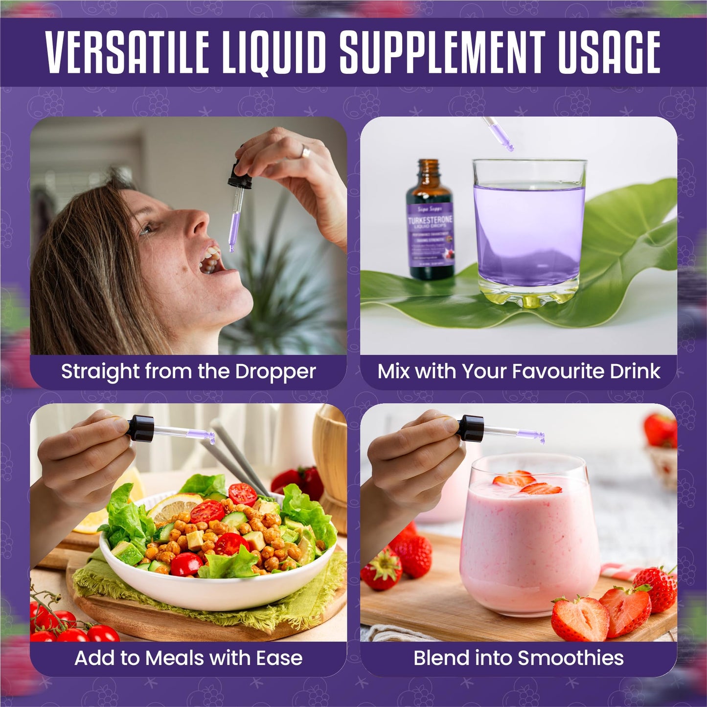 Turkesterone Liquid Drops 60ml High Strength 1500mg Muscle Growth Supplement - Gym Supplements for Men - Supports Recovery, Supplements for Men - Fast Absorbing Fadogia Agrestis Extract