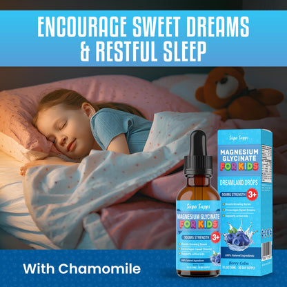 Magnesium Glycinate for Kids 30ml – Berry Calm Flavour | Gentle Liquid Formula to Support Rest and Relaxation | Easy-to-Use Dropper | Magnesium Sleep Drops | Supplement for Kids Sleep- Baby & Toddlers
