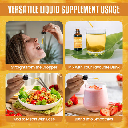 Clean NAC (N-Acetyl-Cysteine) Liquid 60ml - Honey & Lemon Flavour | Augmented NAC Supplement for Daily Support | High Absorption Formula | Easy Liquid Drops | nac n-Acetyl-cysteine 600mg Per Serving