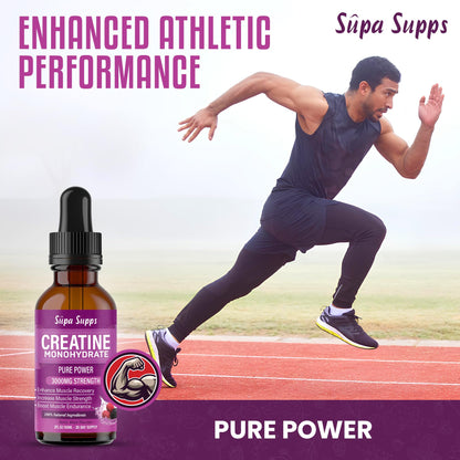 Creatine Monohydrate Drops 60ml - Liquid Alternative to Creatine Monohydrate Powder, Ideal for Gym Performance, Bulk Creatine Formula, Supports Muscle Growth, Recovery, and Energy - Berry Flavour