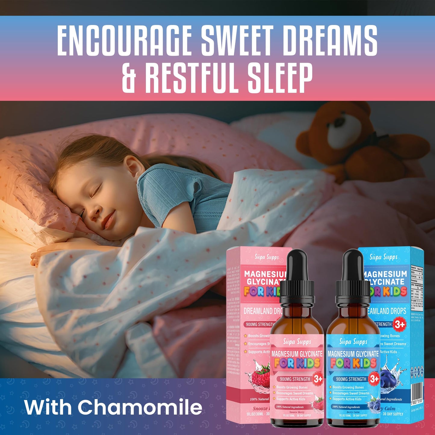 Magnesium Glycinate for Kids 30ml - Pack of 2 | Gentle Liquid Formula to Support Rest and Relaxation | Easy-to-Use Dropper | Magnesium Sleep Drops | Supplement for Kids Sleep- Baby & Toddlers