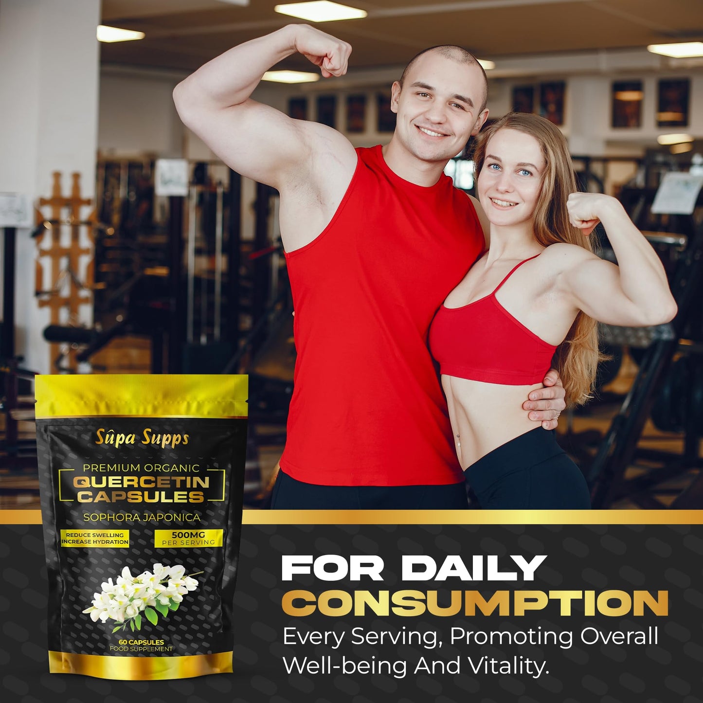 Pure Organic Quercetin - High Potency Quercetin Supplement for Antioxidant Support - Natural Quercitin Antioxidant Supplements for Immune Health & Energy Boost