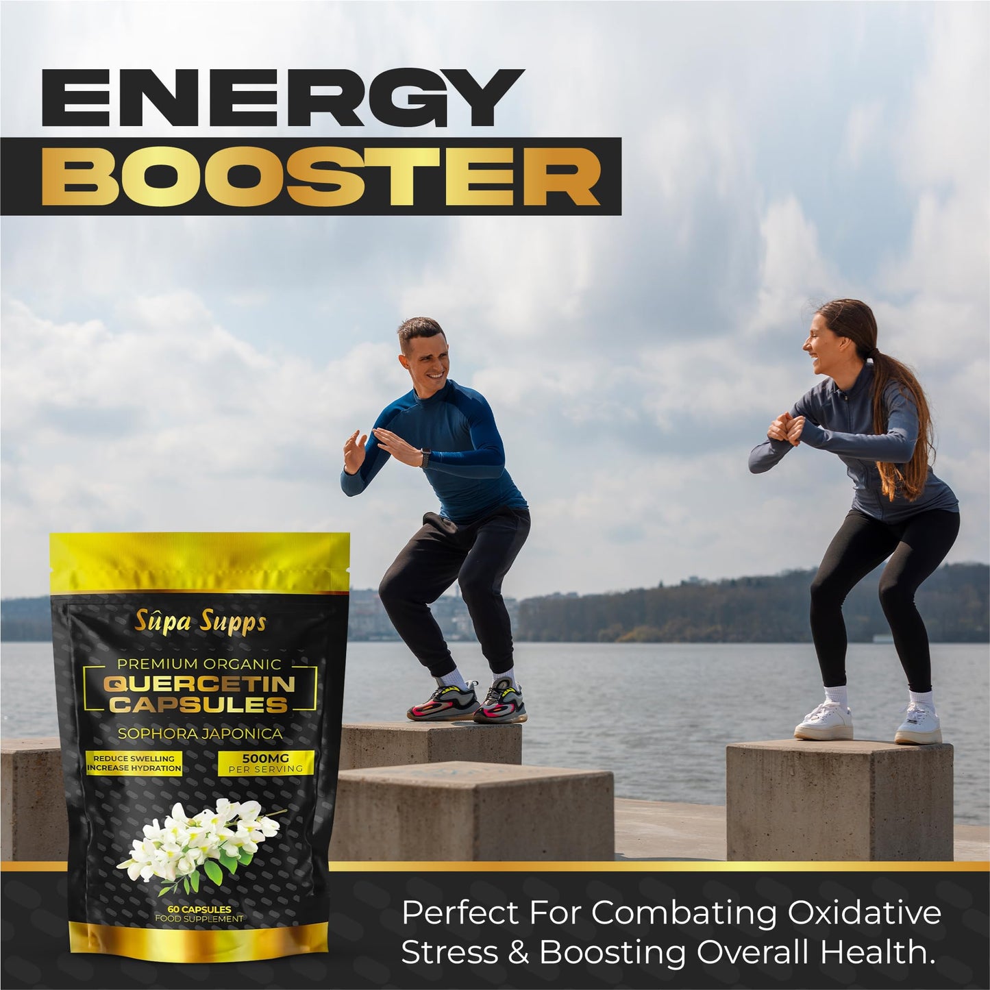 Pure Organic Quercetin - High Potency Quercetin Supplement for Antioxidant Support - Natural Quercitin Antioxidant Supplements for Immune Health & Energy Boost
