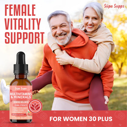 Multivitamins & Minerals for Women 30 Plus - Daily Vitamins A C D E K B Complex, Iron & Zinc - Smooth Pink Grapefruit Flavour - Best Vitamin Multivitamin for Women - Multi Vitamins for Mens Health