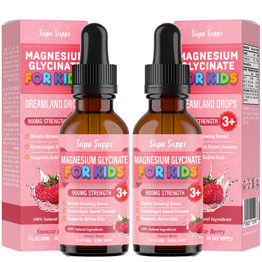 Magnesium Glycinate for Kids 60ml - Gentle Liquid Magnesium Supplements for Children - Supports Relaxation, Sleep Aid for Kids, Helps Calm and Focus, Easy-to-Absorb Liquid Supplement for Toddlers