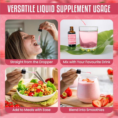 Liposomal Glutathione Liquid 60ml - Reduced Antioxidant Formula with Vitamin C for Skin Radiance, Detox & Cellular Health - Rose & Lychee Flavour - Glutathione Supplements Skin Whitening