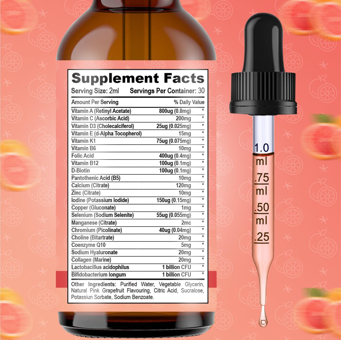Multivitamins & Minerals for Women 30 Plus - Daily Vitamins A C D E K B Complex, Iron & Zinc - Smooth Pink Grapefruit Flavour - Best Vitamin Multivitamin for Women - Multi Vitamins for Mens Health