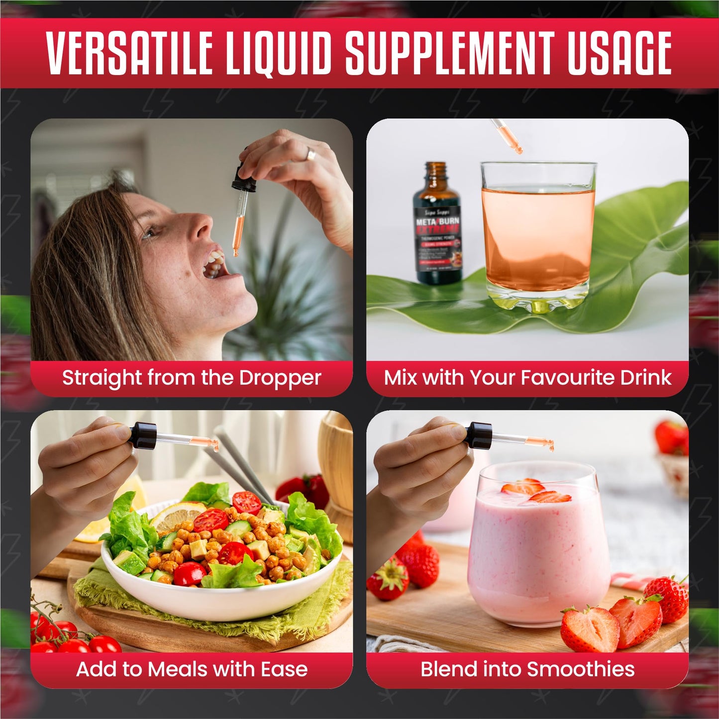 MetaBurn Extreme Liquid 60ml - Cherry Cola Flavour | Advanced Appetite Suppressants for Women & Weight Loss for Men Support | Potent Fat Burner with Caffeine, Cayenne, Green Tea & Coleus Forskohlii