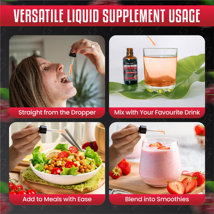 MetaBurn Extreme Liquid 60ml - Cherry Cola Flavour | Advanced Appetite Suppressants for Women & Weight Loss for Men Support | Potent Fat Burner with Caffeine, Cayenne, Green Tea & Coleus Forskohlii