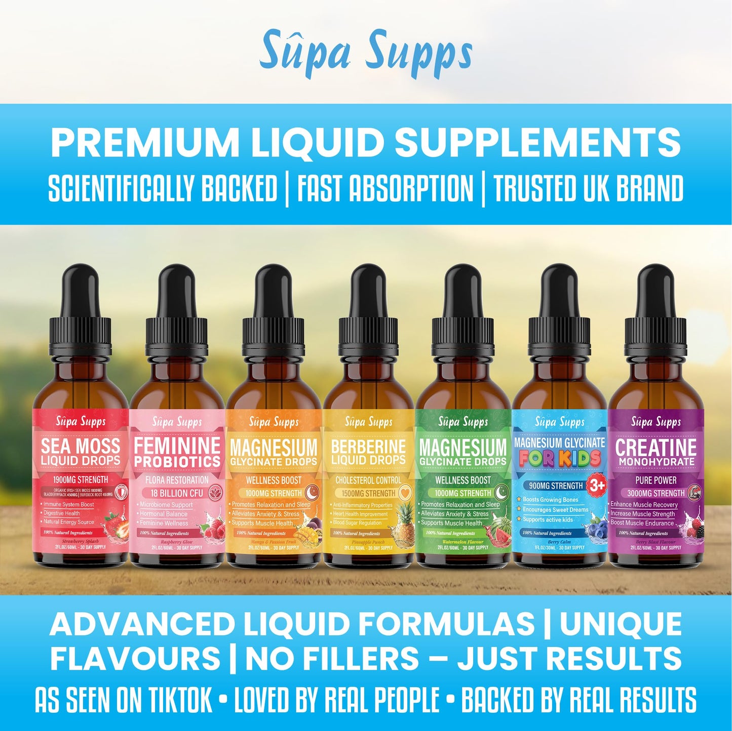 Methylene Blue Complex Liquid 60ml - Supreme Methylene Blue Drops for Daily Use - Easy to Take, High Purity Formula | Natural Support | Blueberry Flavour | Supa Supps Mental Clairty for Humans