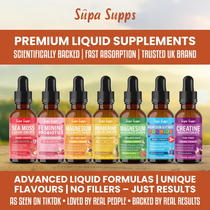Magnesium Glycinate Liquid 1000MG – Liquid Magnesium Glycinate Drops with Trace Minerals – High Absorption, Supports Sleep, Relaxation, Nerve & Muscle Function – Mango & Passion Fruit Supplement 60ml