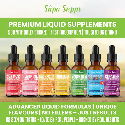 Magnesium Glycinate Liquid 1000MG – Liquid Magnesium Glycinate Drops with Trace Minerals – High Absorption, Supports Sleep, Relaxation, Nerve & Muscle Function – Watermelon Flavour Supplement 60ml